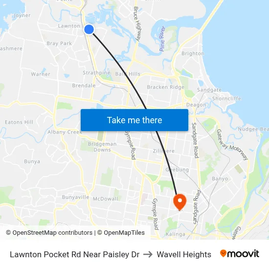 Lawnton Pocket Rd Near Paisley Dr to Wavell Heights map