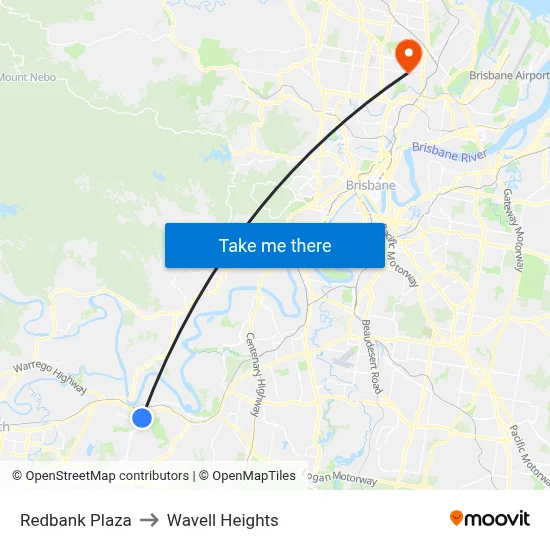 Redbank Plaza to Wavell Heights map