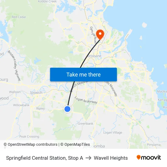 Springfield Central Station, Stop A to Wavell Heights map