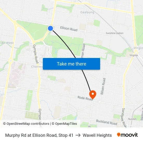 Murphy Rd at Ellison Road, Stop 41 to Wavell Heights map