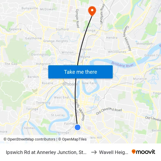 Ipswich Rd at Annerley Junction, Stop 22 to Wavell Heights map