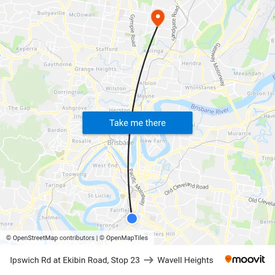 Ipswich Rd at Ekibin Road, Stop 23 to Wavell Heights map