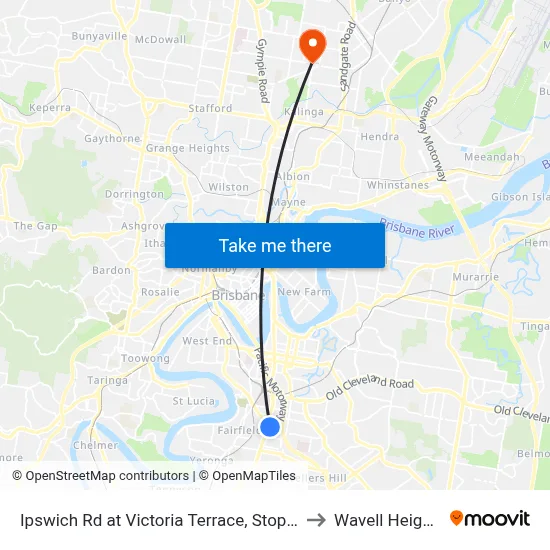 Ipswich Rd at Victoria Terrace, Stop 17 to Wavell Heights map