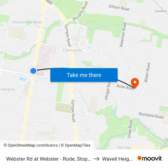 Webster Rd at Webster - Rode, Stop 37 to Wavell Heights map