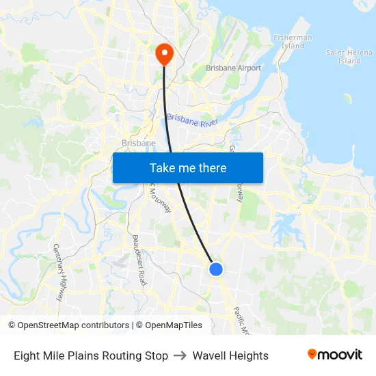 Eight Mile Plains Routing Stop to Wavell Heights map