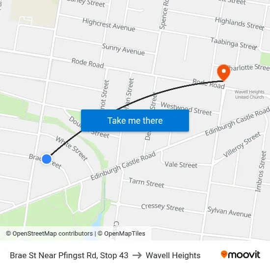 Brae St Near Pfingst Rd, Stop 43 to Wavell Heights map
