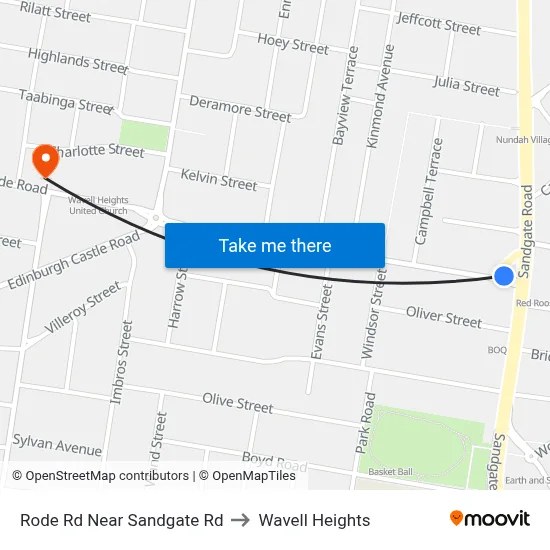 Rode Rd Near Sandgate Rd to Wavell Heights map