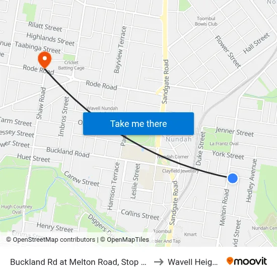 Buckland Rd at Melton Road, Stop 4/3 to Wavell Heights map