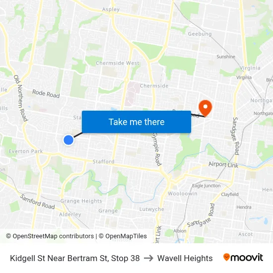 Kidgell St Near Bertram St, Stop 38 to Wavell Heights map