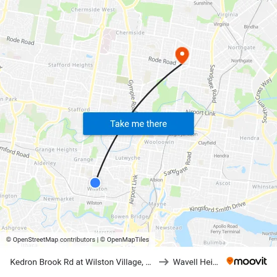 Kedron Brook Rd at Wilston Village, Stop 20 to Wavell Heights map