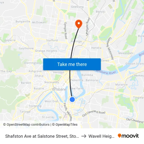 Shafston Ave at Salstone Street, Stop 11 to Wavell Heights map