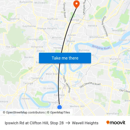 Ipswich Rd at Clifton Hill, Stop 28 to Wavell Heights map
