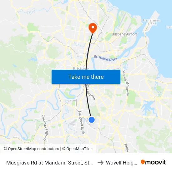 Musgrave Rd at Mandarin Street, Stop 54 to Wavell Heights map