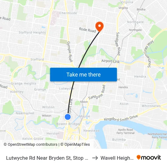 Lutwyche Rd Near Bryden St, Stop 11 to Wavell Heights map