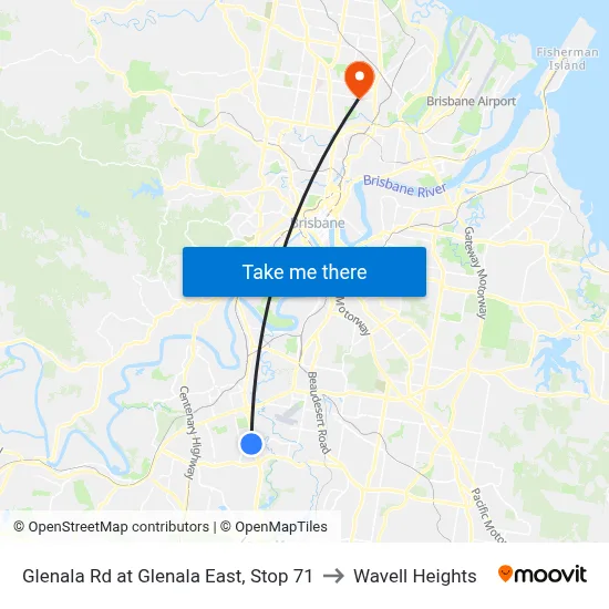 Glenala Rd at Glenala East, Stop 71 to Wavell Heights map