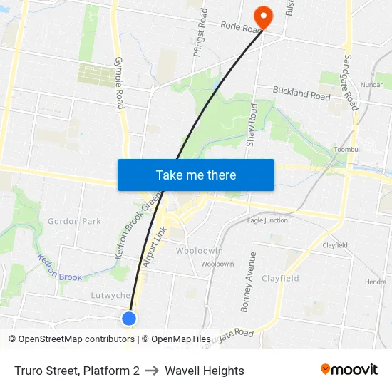 Truro Street, Platform 2 to Wavell Heights map