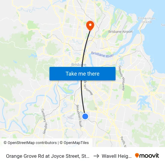 Orange Grove Rd at Joyce Street, Stop 57 to Wavell Heights map