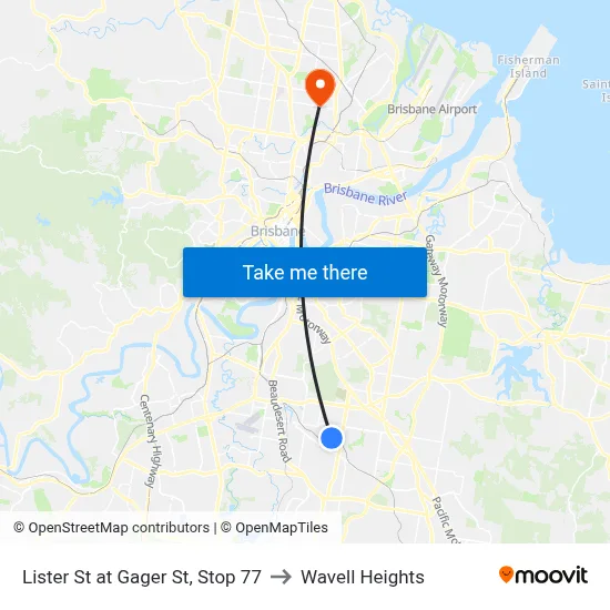 Lister St at Gager St, Stop 77 to Wavell Heights map