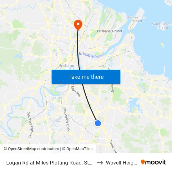 Logan Rd at Miles Platting Road, Stop 82 to Wavell Heights map