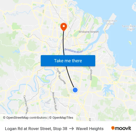 Logan Rd at Rover Street, Stop 38 to Wavell Heights map