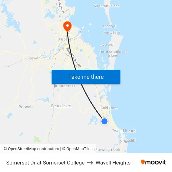 Somerset Dr at Somerset College to Wavell Heights map