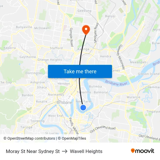 Moray St Near Sydney St to Wavell Heights map