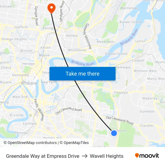 Greendale Way at Empress Drive to Wavell Heights map