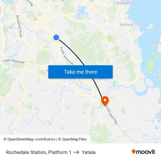 Rochedale Station, Platform 1 to Yatala map