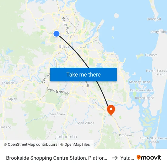 Brookside Shopping Centre Station, Platform A to Yatala map