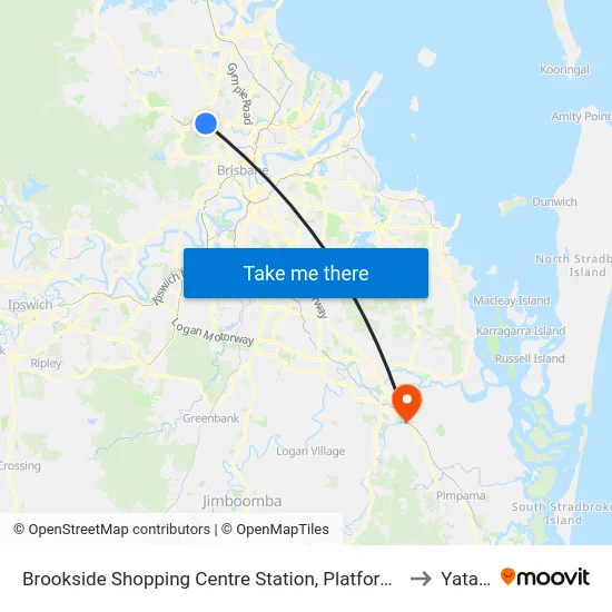 Brookside Shopping Centre Station, Platform B to Yatala map