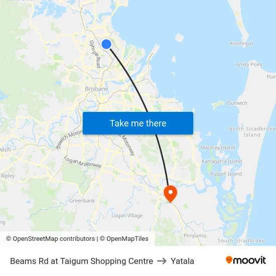 Beams Rd at Taigum Shopping Centre to Yatala map