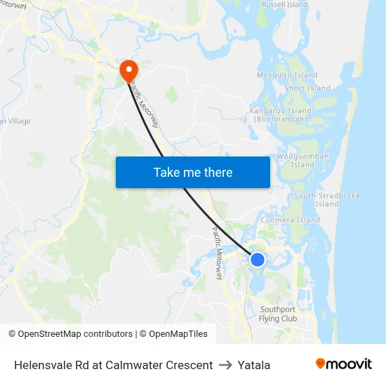 Helensvale Rd at Calmwater Crescent to Yatala map