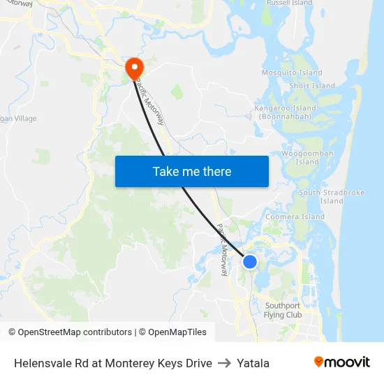 Helensvale Rd at Monterey Keys Drive to Yatala map