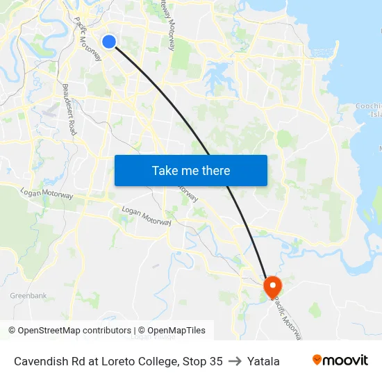 Cavendish Rd at Loreto College, Stop 35 to Yatala map