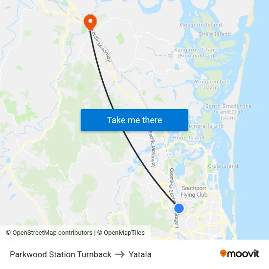 Parkwood Station Turnback to Yatala map