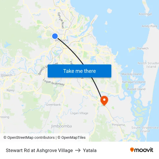 Stewart Rd at Ashgrove Village to Yatala map