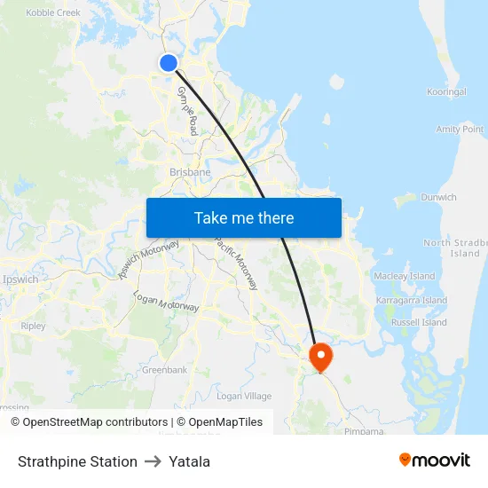 Strathpine Station to Yatala map