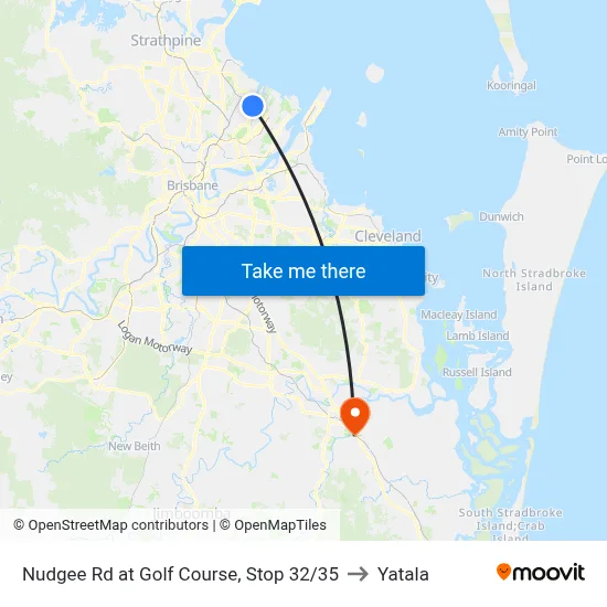 Nudgee Rd at Golf Course, Stop 32/35 to Yatala map