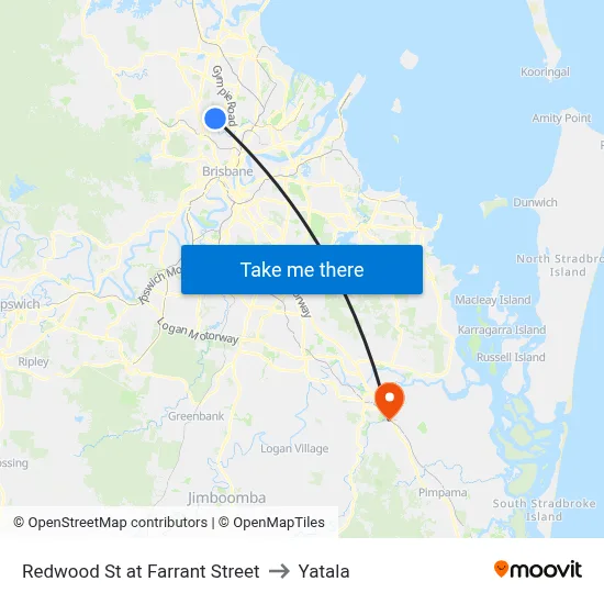 Redwood St at Farrant Street to Yatala map