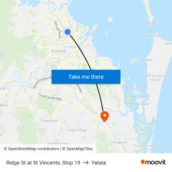 Ridge St at St Vincents, Stop 19 to Yatala map
