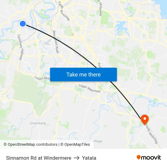 Sinnamon Rd at Windermere to Yatala map