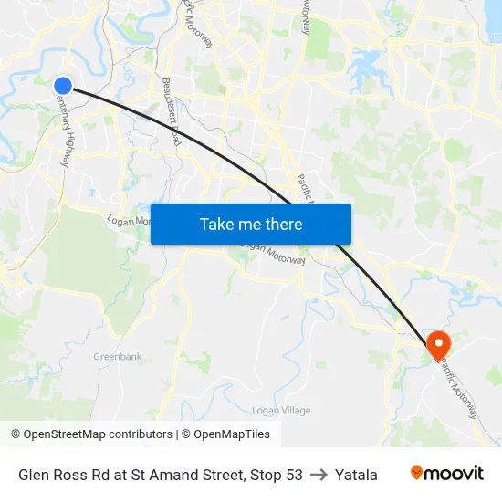 Glen Ross Rd at St Amand Street, Stop 53 to Yatala map