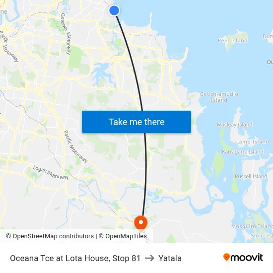 Oceana Tce at Lota House, Stop 81 to Yatala map