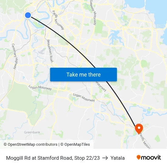 Moggill Rd at Stamford Road, Stop 22/23 to Yatala map