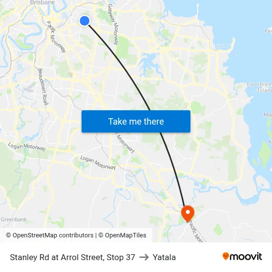 Stanley Rd at Arrol Street, Stop 37 to Yatala map