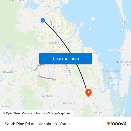 South Pine Rd at Hylacola to Yatala map