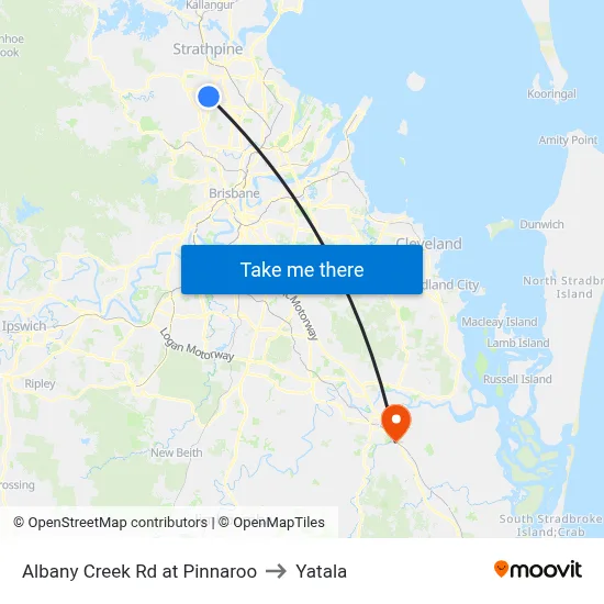 Albany Creek Rd at Pinnaroo to Yatala map