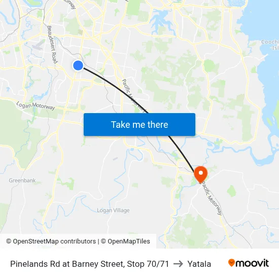 Pinelands Rd at Barney Street, Stop 70/71 to Yatala map