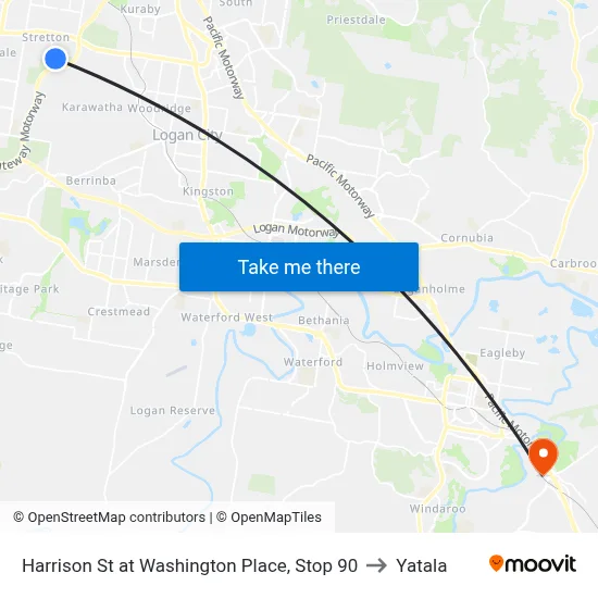 Harrison St at Washington Place, Stop 90 to Yatala map