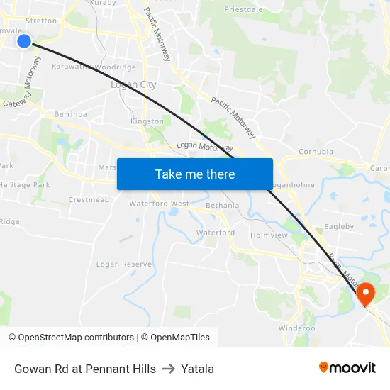 Gowan Rd at Pennant Hills to Yatala map